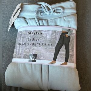 New Mayfair Ladies Sweat Jogger Pants Size:XL in Light Blue-Gray